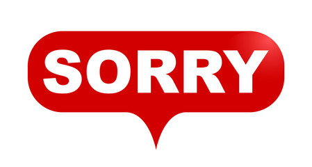 red vector bubble banner sorry