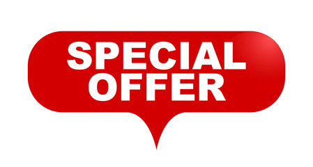 red vector bubble banner special offer
