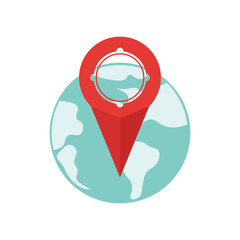 Planet earth icon vector sign and symbol isolated on white background, Planet earth logo concept