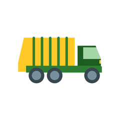 Garbage truck icon vector sign and symbol isolated on white background, Garbage truck logo concept