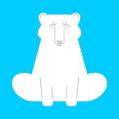 Polar bear isolated. Wild predator. Vector illustration