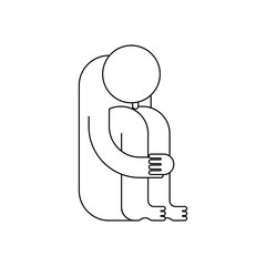 Whiner icon. Whiny sign. Sad Man Crying. Moaner symbol. downer sigh-face Vector illustration