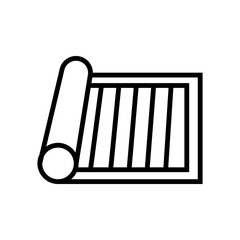 Yoga mat icon vector sign and symbol isolated on white background, Yoga mat logo concept