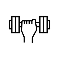 Dumbbell icon vector sign and symbol isolated on white background, Dumbbell logo concept