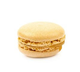 Single macaron cookie isolated