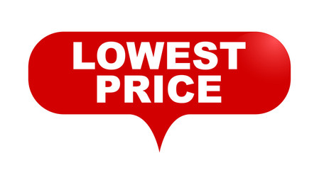 red vector bubble banner lowest price