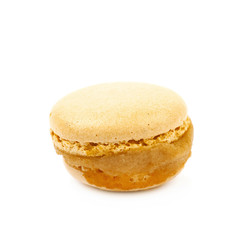 Single macaron cookie isolated