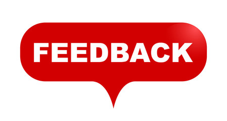 red vector bubble banner feedback
