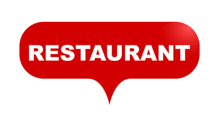red vector bubble banner restaurant