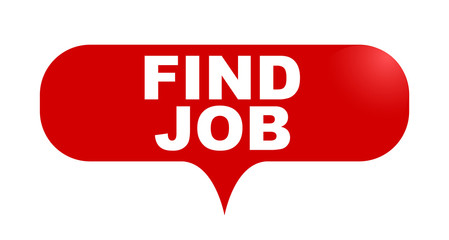 red vector bubble banner find job