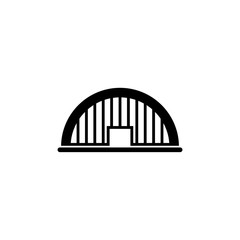 Aircraft Hangar. Flat Vector Icon illustration. Simple black symbol on white background. Aircraft Hangar sign design template for web and mobile UI element