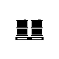 Palette Barrels Oil. Flat Vector Icon illustration. Simple black symbol on white background. Palette Barrels Oil sign design template for web and mobile UI element
