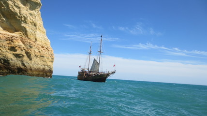 Küste, Meer, Grotten, Portugal, Sonne 