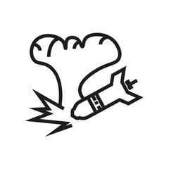 Bomb icon vector sign and symbol isolated on white background, Bomb logo concept