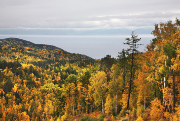 Fototapeta premium Lake Baikal in Listvyanka. Irkutsk oblast. Russian