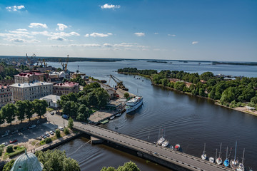 Fototapeta na wymiar View from the Tower of Olaf the old town of Vyborg.