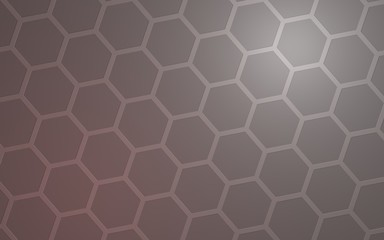 Honeycomb with color lighting, on a gray background. Perspective view on polygon look like honeycomb. Isometric geometry. 3D illustration