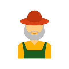 Farmer icon vector sign and symbol isolated on white background, Farmer logo concept