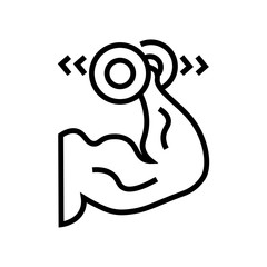 Muscle icon vector sign and symbol isolated on white background, Muscle logo concept