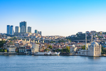 Panoramic view of historical part of Istanbul from Bosporus