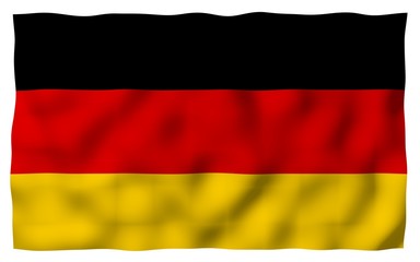 Fototapeta premium Flag of Germany. Wide format 3D illustration. State symbol of the Federal Republic of Germany. 3D rendering