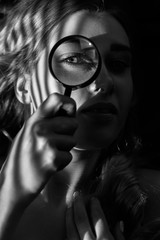 woman with loupe