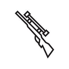Rifle icon vector sign and symbol isolated on white background, Rifle logo concept