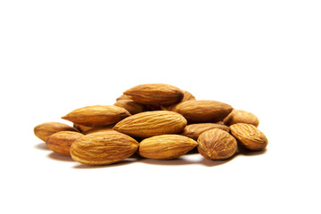 Almonds isolated on white background
