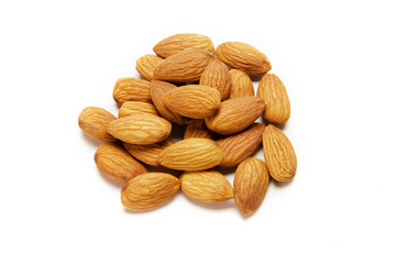Almonds isolated on white background