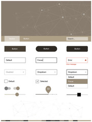 Light Gray vector wireframe kit with crystals, circles.
