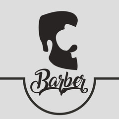 baber shop bearded man on the side vector illustration