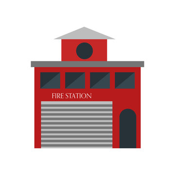 Fire station icon vector sign and symbol isolated on white background, Fire station logo concept