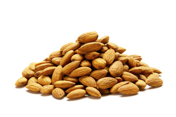 Almonds isolated on white background