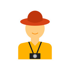 Tourist icon vector sign and symbol isolated on white background, Tourist logo concept