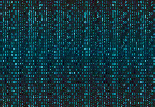 Binary computer code seamless pattern. Matrix background with digits 1.0. Vector illustration.