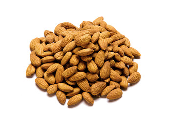Almonds isolated on white background