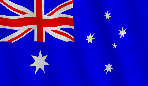 Illustration of an Australian Flag, flying version