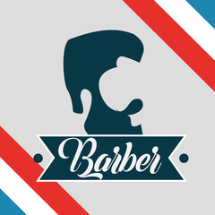 baber shop colors man beard ribbon vector illustration