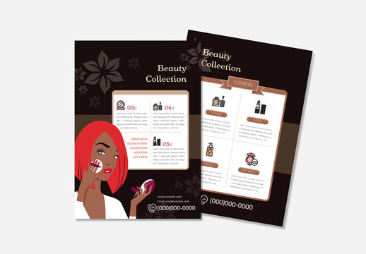 Beauty Flyer Layout With Character Illustration