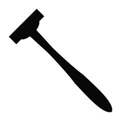 A black and white silhouette of a disposable razor