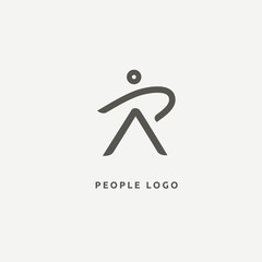 Abstract athlete logo icon vector design. Gym, sports games, fitness, business, trainer vector logo