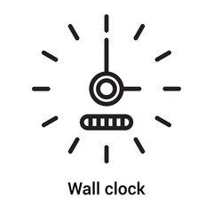 Wall clock icon vector sign and symbol isolated on white background, Wall clock logo concept