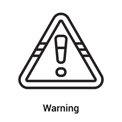 Warning icon vector sign and symbol isolated on white background, Warning logo concept