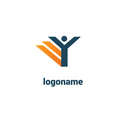 Abstract athlete logo icon vector design. Gym, sports games, fitness, business, trainer vector logo