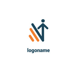 Abstract athlete logo icon vector design. Gym, sports games, fitness, business, trainer vector logo