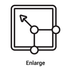 Enlarge icon vector sign and symbol isolated on white background, Enlarge logo concept