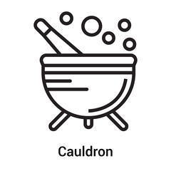 Cauldron icon vector sign and symbol isolated on white background, Cauldron logo concept