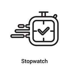 Stopwatch icon vector sign and symbol isolated on white background, Stopwatch logo concept