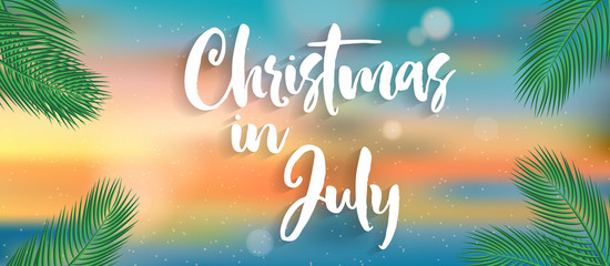 Christmas in july vector design.