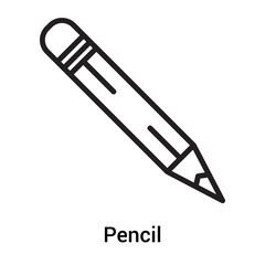 Pencil icon vector sign and symbol isolated on white background, Pencil logo concept